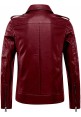 Red Faux Leather Biker Jacket - Red Leather Jacket for Men